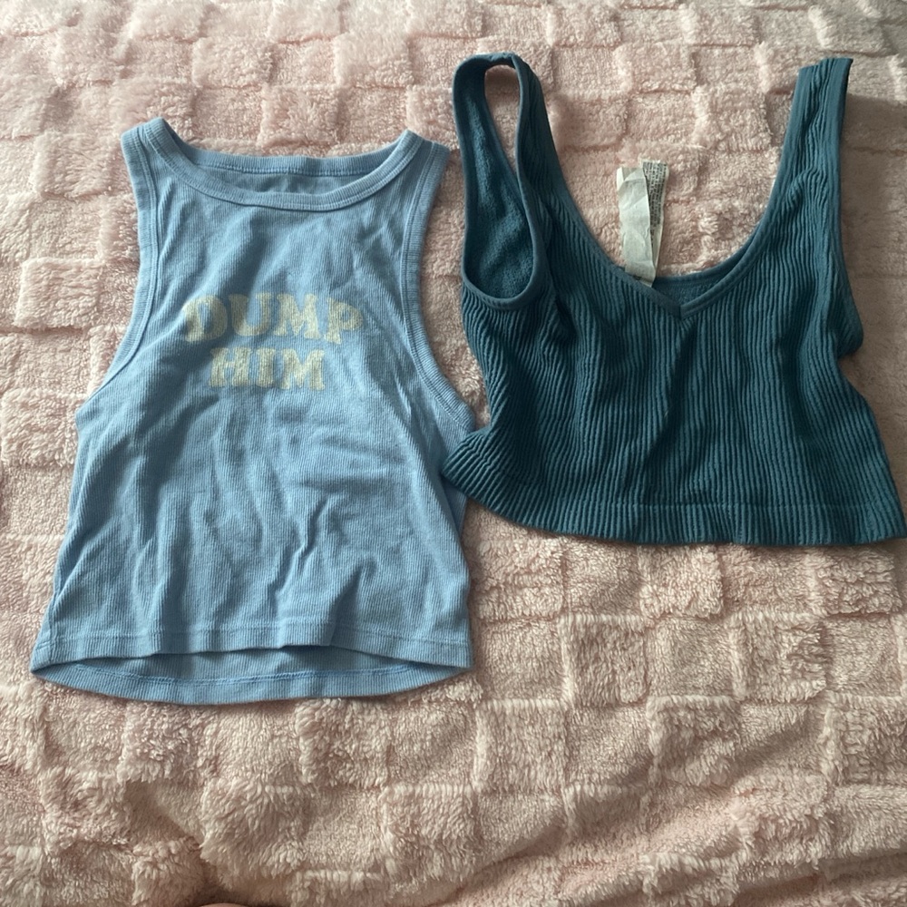 Blue and Teal Women's Tank Tops